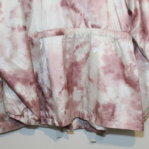 Maurices Tie Dye Cinch Windbreaker Jacket Ivory Pink Women's Plus Size 4X H12478 - Picture 10 of 11